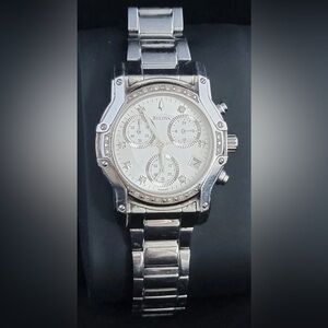Bulova C8671512 Women’s Chronograph Diamond Studded Bezel Watch